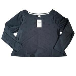 NWT Nike Slim Fit Long Sleeve Crop Top Women's Medium Black Size 1X